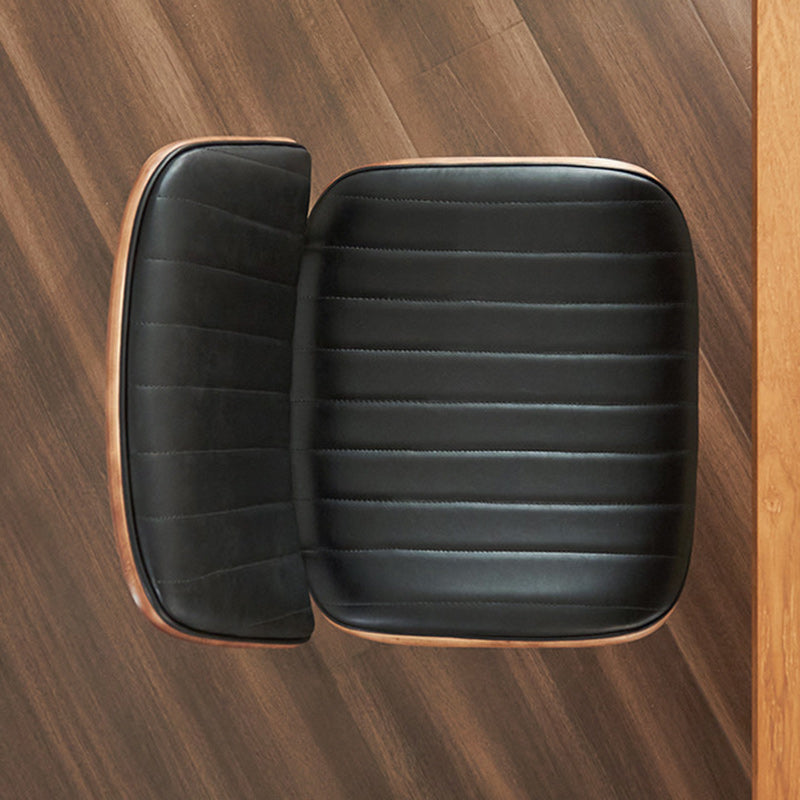 Minimalist Leather Wood Steel Chair