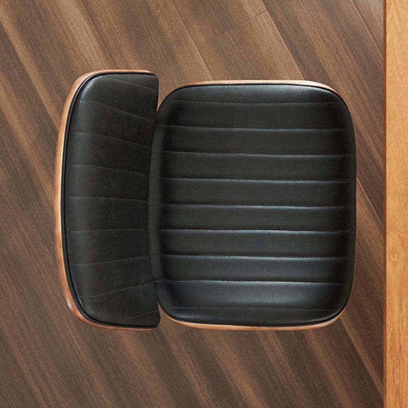 Minimalist Leather Wood Steel Chair