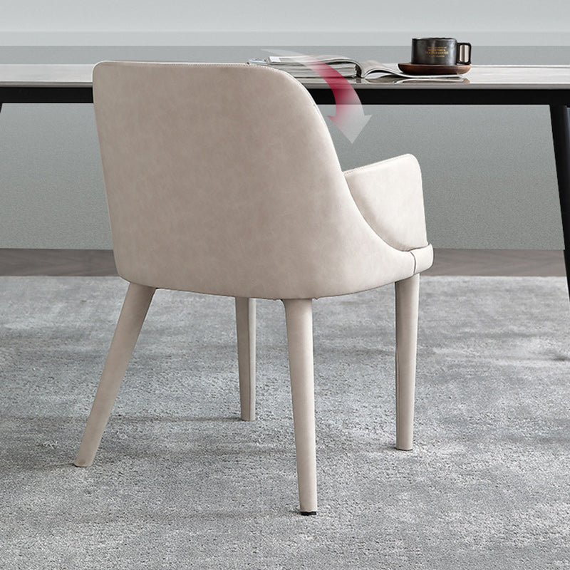 Minimalist Leather Steel Armchair