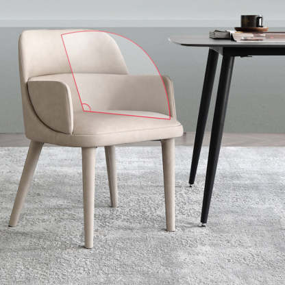 Minimalist Rectangular Leather Steel Armrest Chair