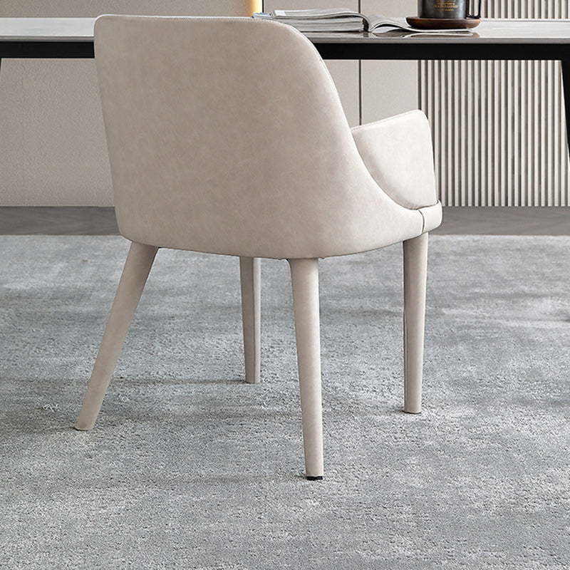 Minimalist Leather Steel Armchair