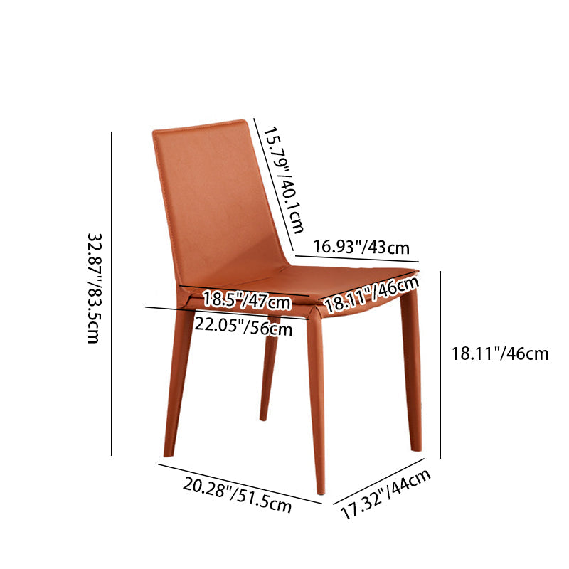 Contemporary Leather Steel Chair — Gray