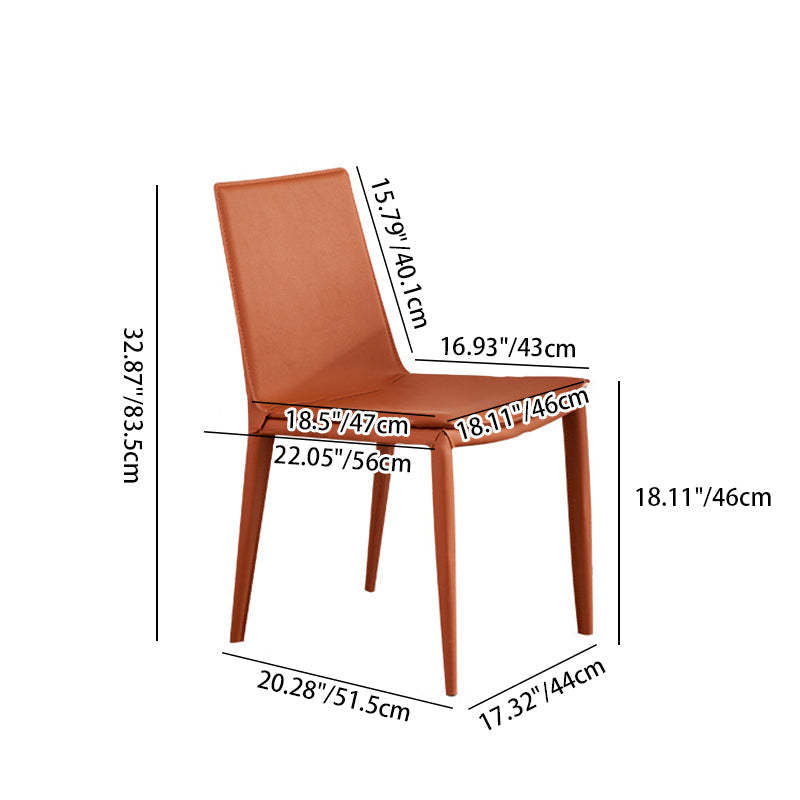 Contemporary Leather Steel Chair — Gray