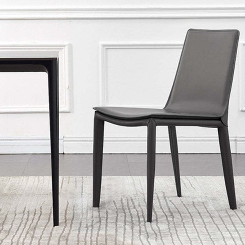 Luxury gray accent chairs in leather