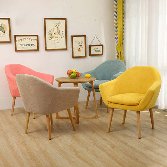 Scandinavian Fabric Wood Armchair