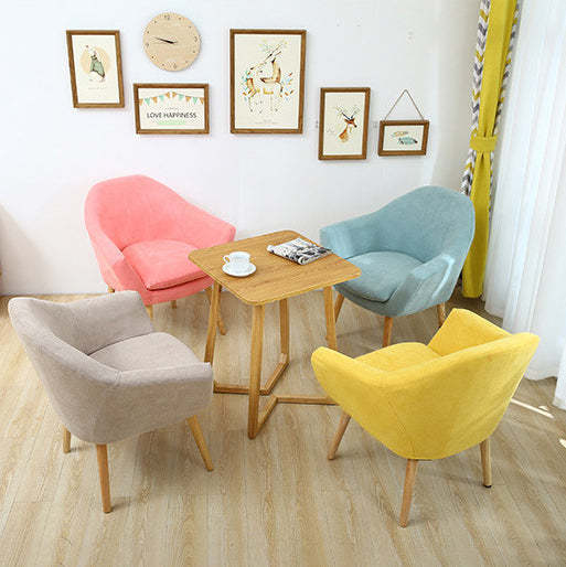Scandinavian Fabric Wood Armchair