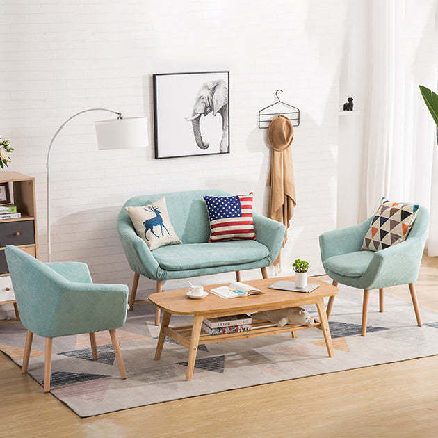 Scandinavian Fabric Wood Armchair