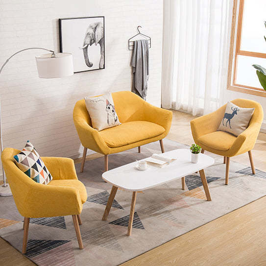 Scandinavian Fabric Wood Armchair
