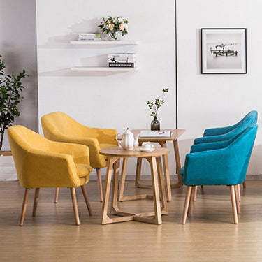 Scandinavian Fabric Wood Armchair