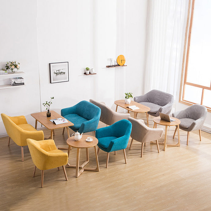 Scandinavian Fabric Wood Armchair