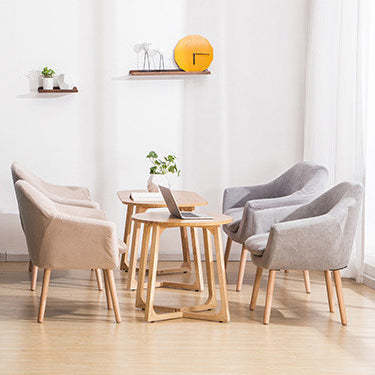 Scandinavian Fabric Wood Armchair