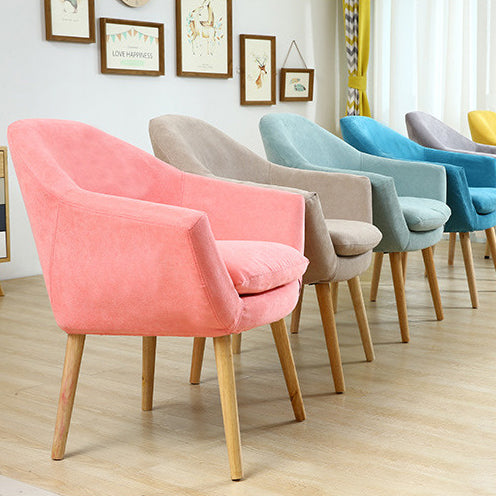 Scandinavian Fabric Wood Armchair