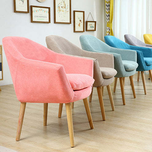 Scandinavian Fabric Wood Armchair