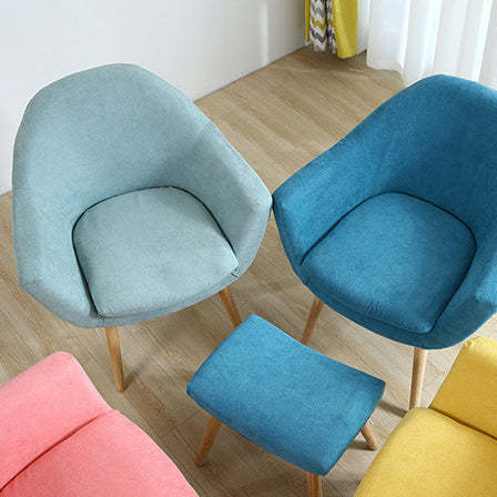 Scandinavian Fabric Wood Armchair — Green
