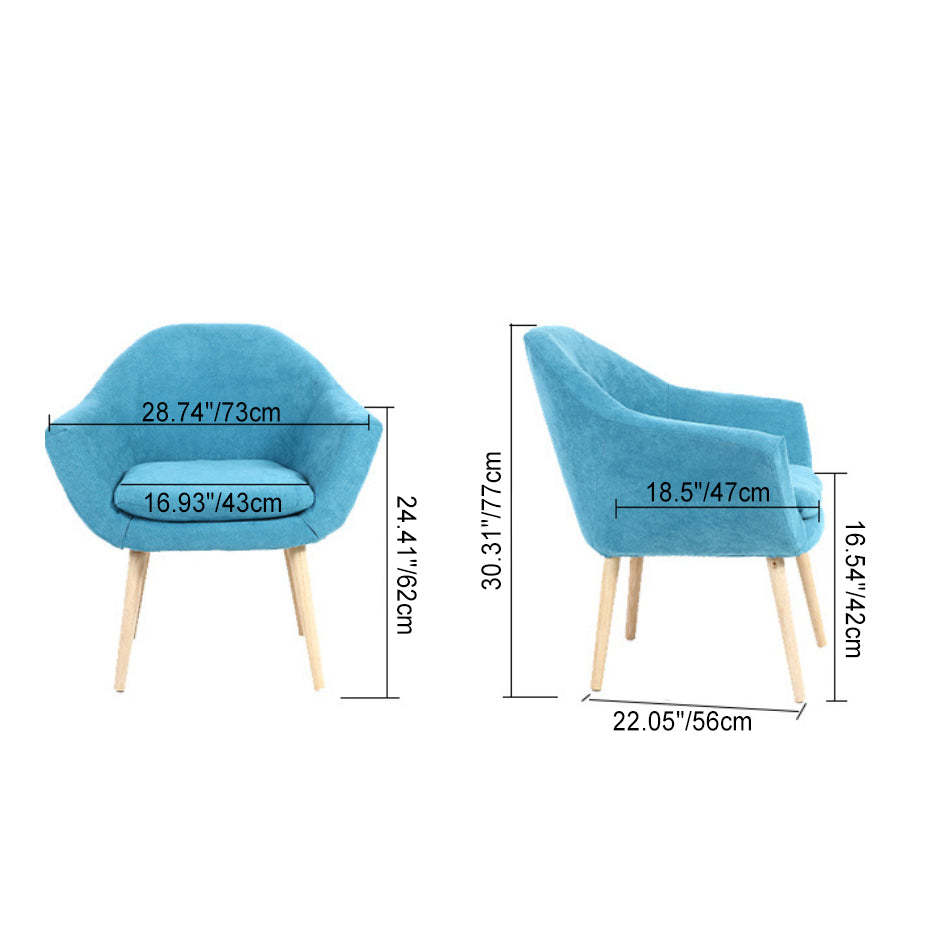 Scandinavian Fabric Wood Armchair — Pink