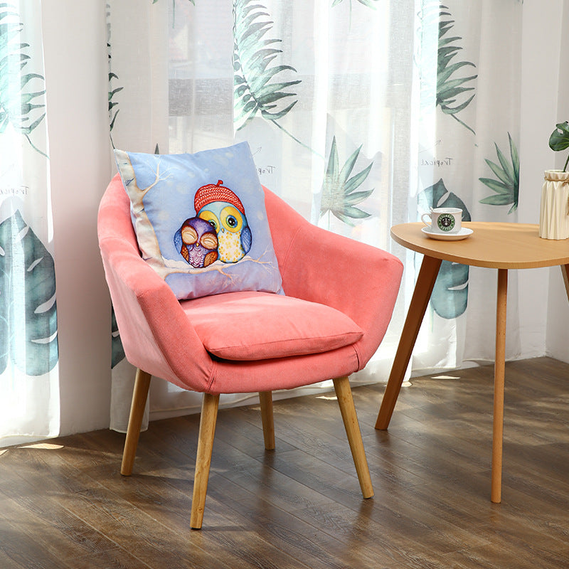 Scandinavian Fabric Wood Armchair — Gray