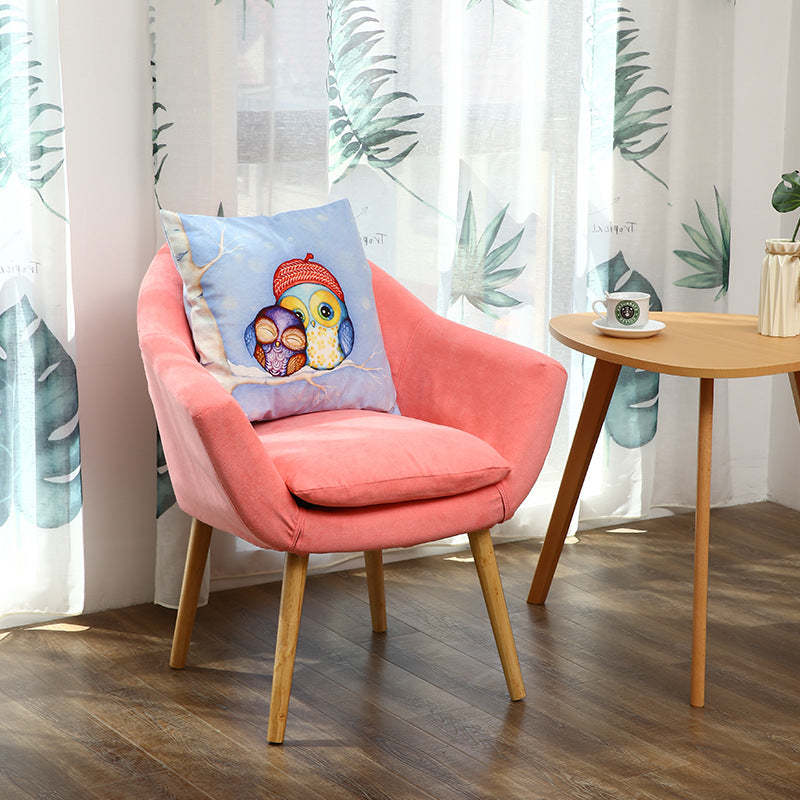 Scandinavian Fabric Wood Armchair — Gray