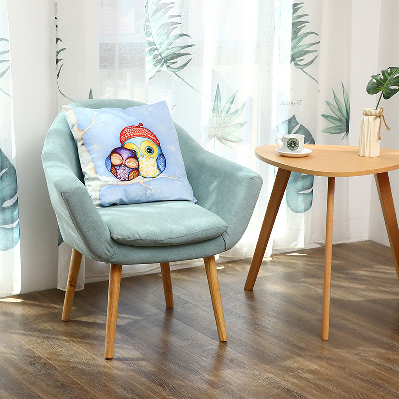 Scandinavian Fabric Wood Armchair