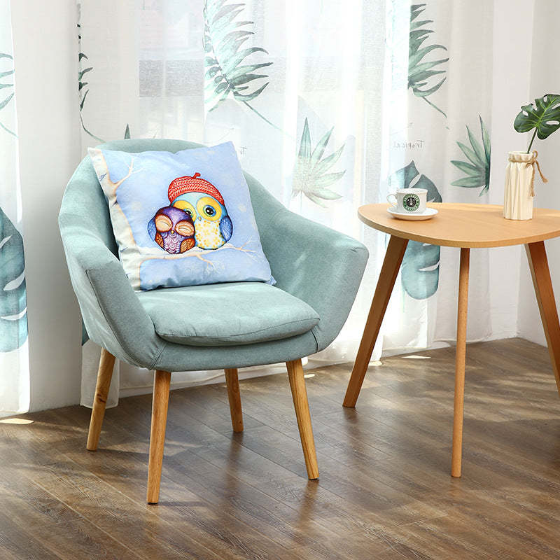 Scandinavian Fabric Wood Armchair