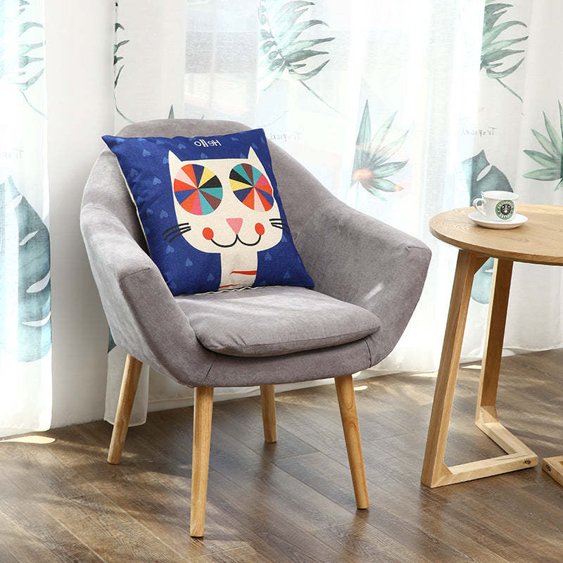 Scandinavian Fabric Wood Armchair