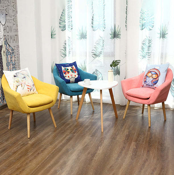 Scandinavian Fabric Wood Armchair