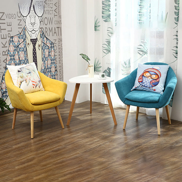 Scandinavian Fabric Wood Armchair