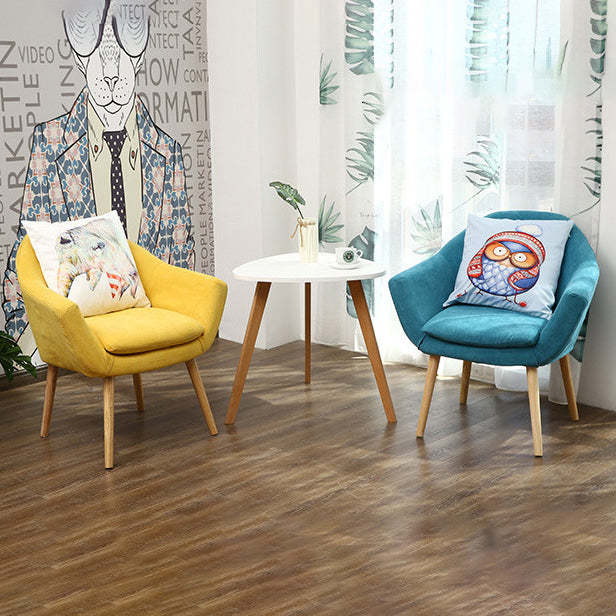 Scandinavian Fabric Wood Armchair