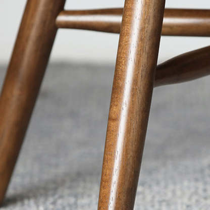 Scandinavian Round Fabric Wood Footstool