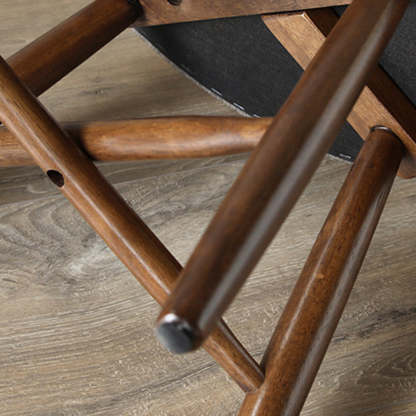 Scandinavian Round Fabric Wood Footstool