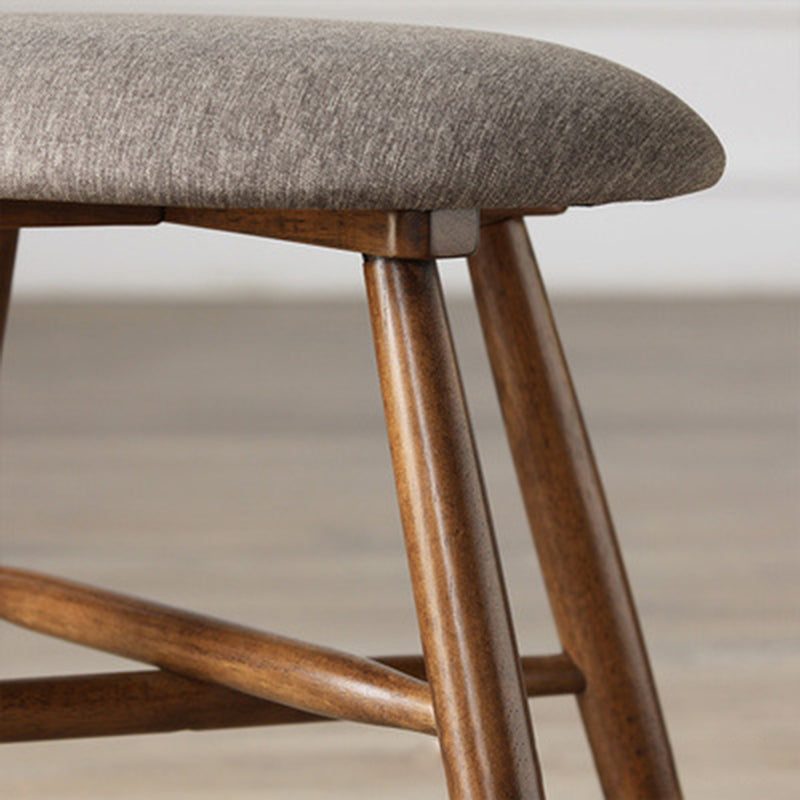 Scandinavian Round Fabric Wood Footstool