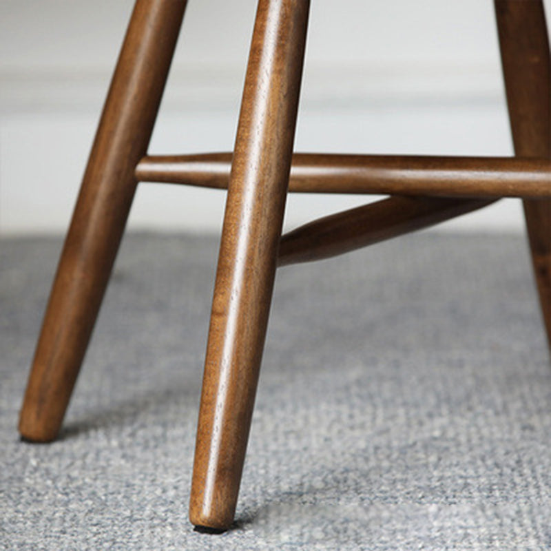 Scandinavian Round Fabric Wood Footstool