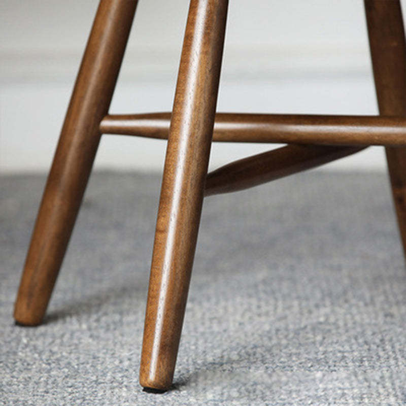 Scandinavian Round Fabric Wood Footstool