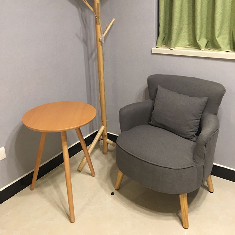 Minimalist Wood Fabric Accent Chair