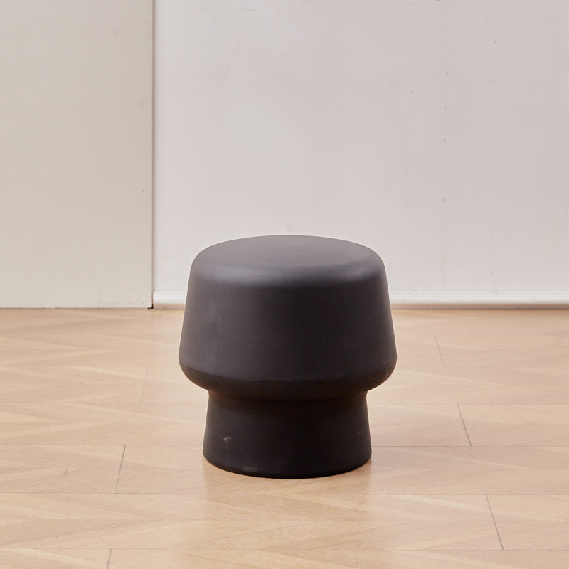 Nordic Round Plastic Footstool — Gray