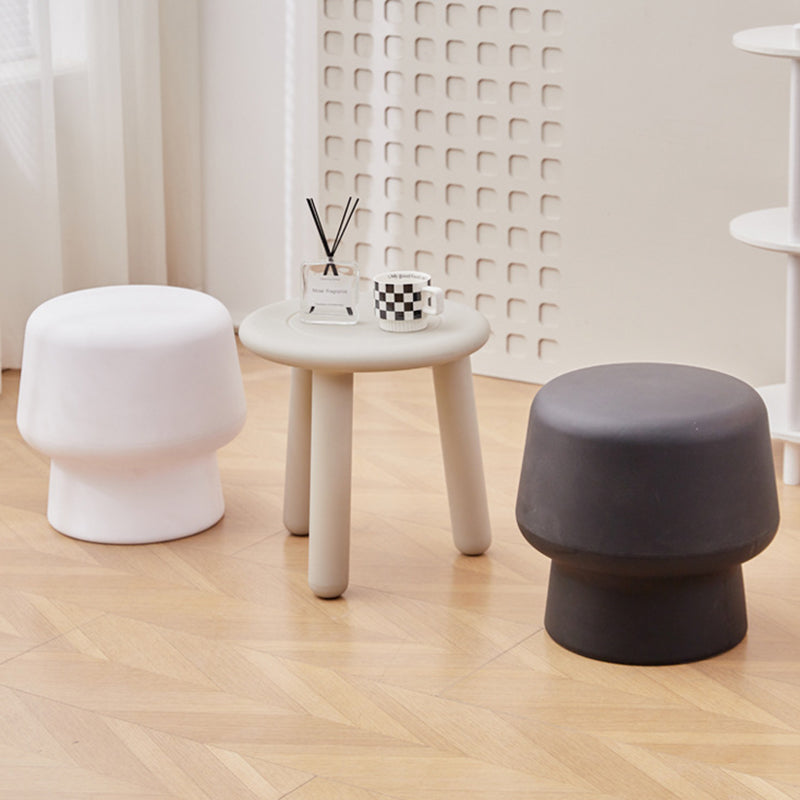 Nordic Round Plastic Footstool — Red