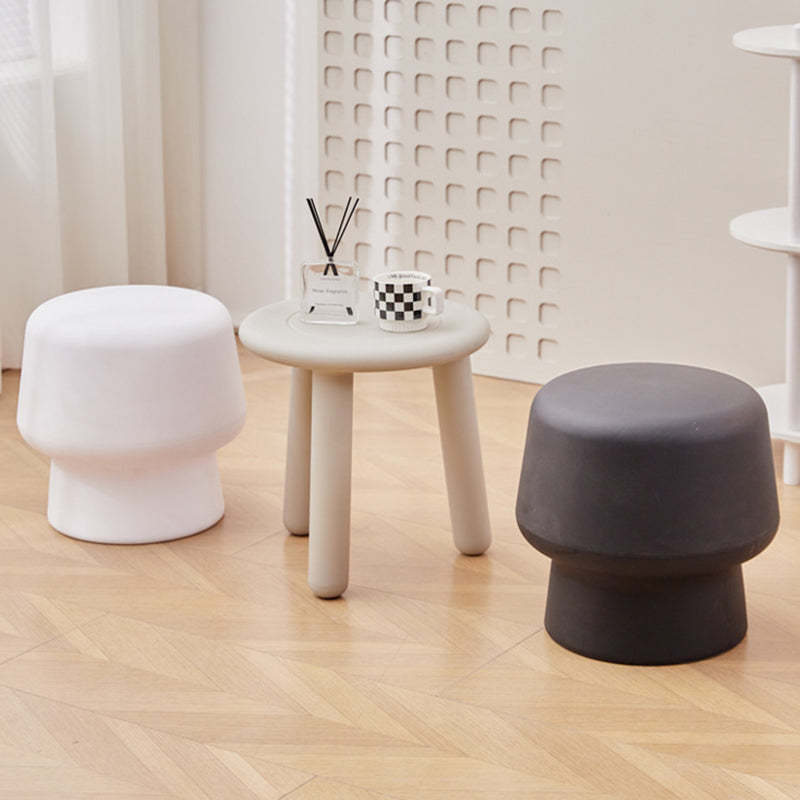 Nordic Round Plastic Footstool — Red
