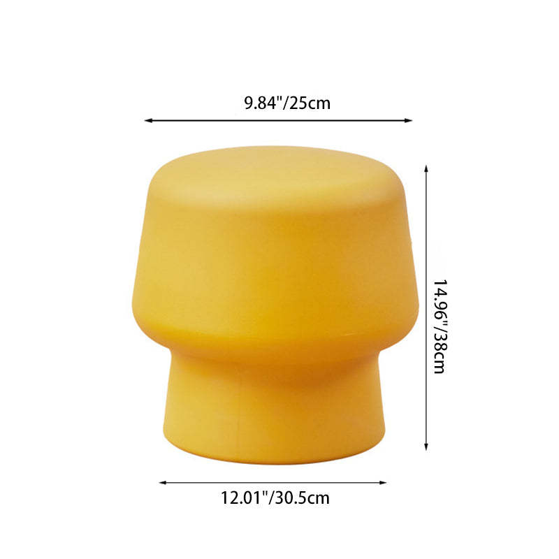 Nordic Round Plastic Footstool — Green