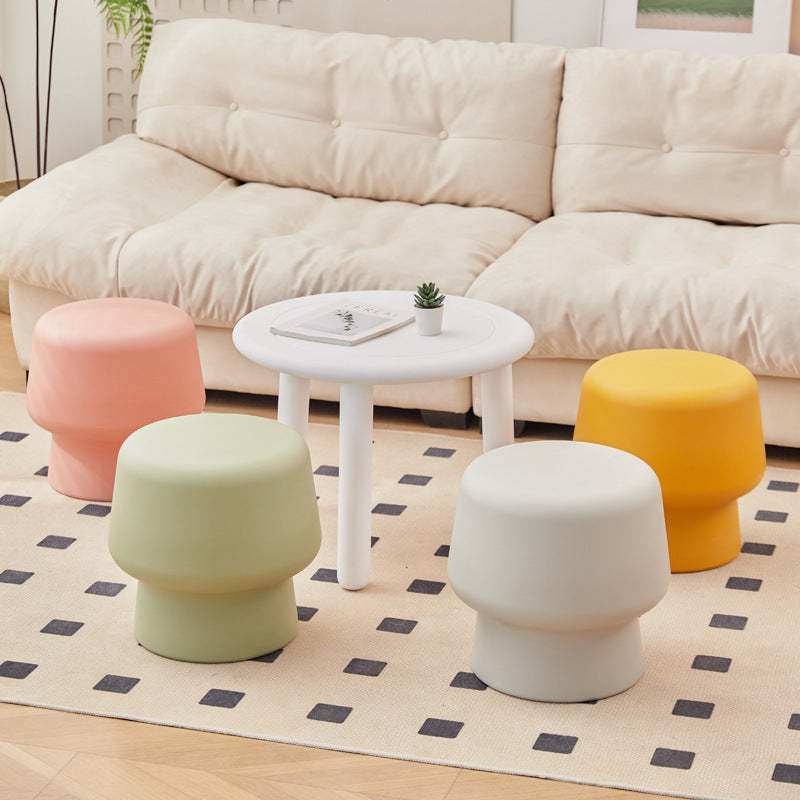 Nordic Round Plastic Footstool — Black