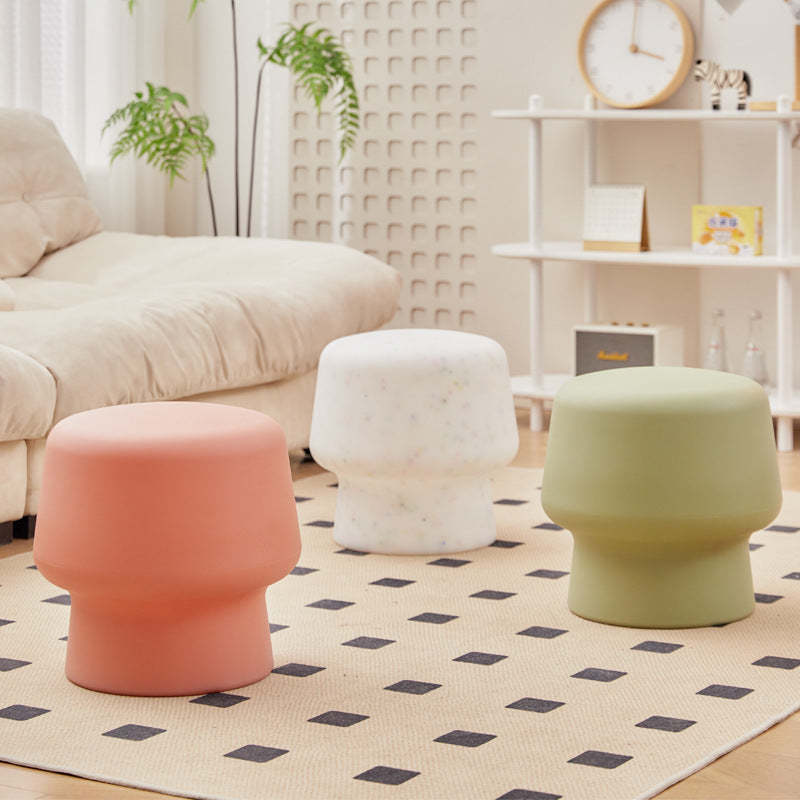 Nordic Round Plastic Footstool — Purple