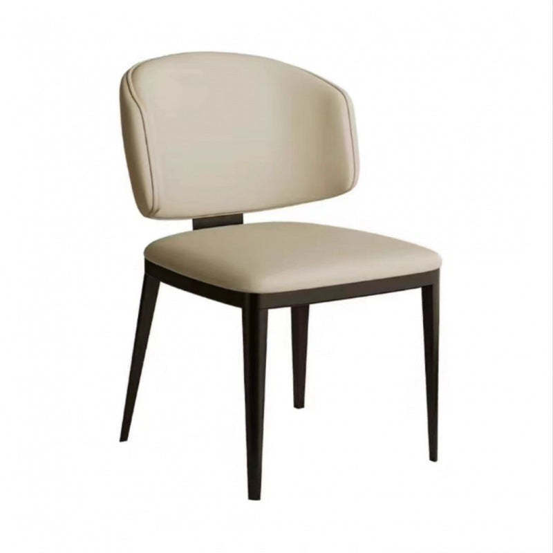 Nordic Square Leather Steel Chair