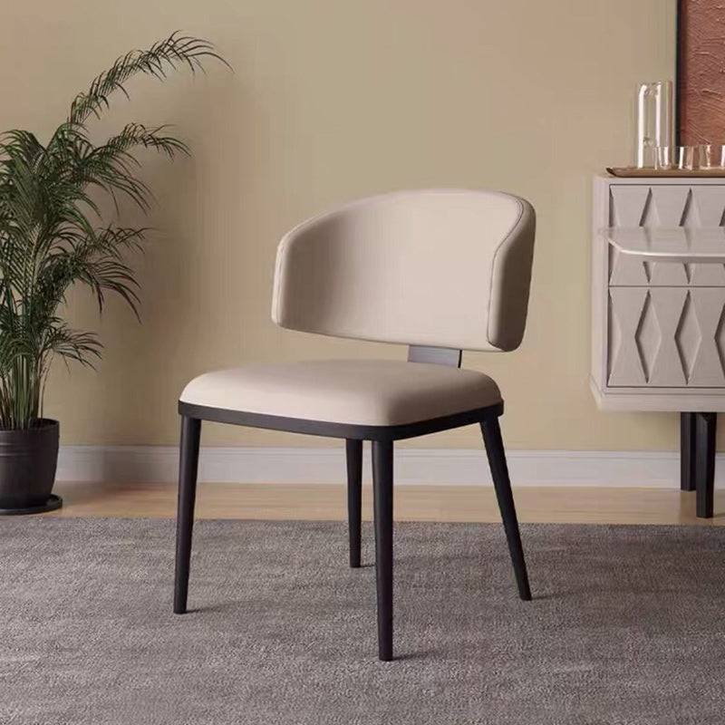 Nordic Square Leather Steel Chair