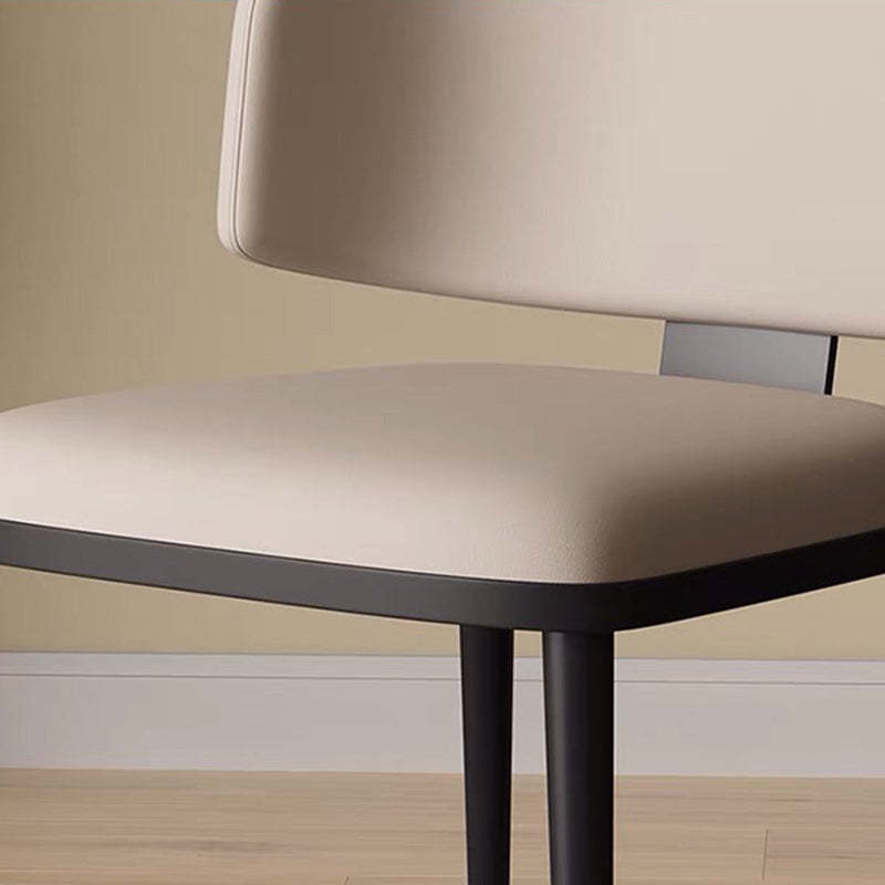 Nordic Square Leather Steel Chair