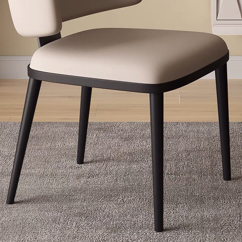 Nordic Square Leather Steel Chair