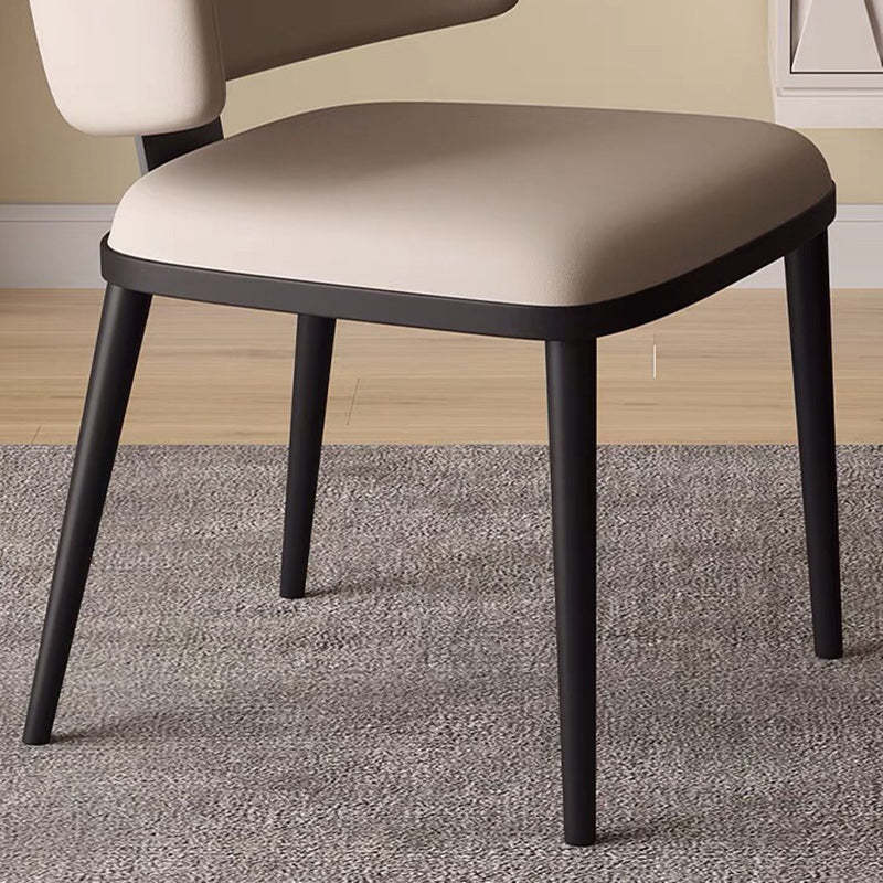 Nordic Square Leather Steel Chair
