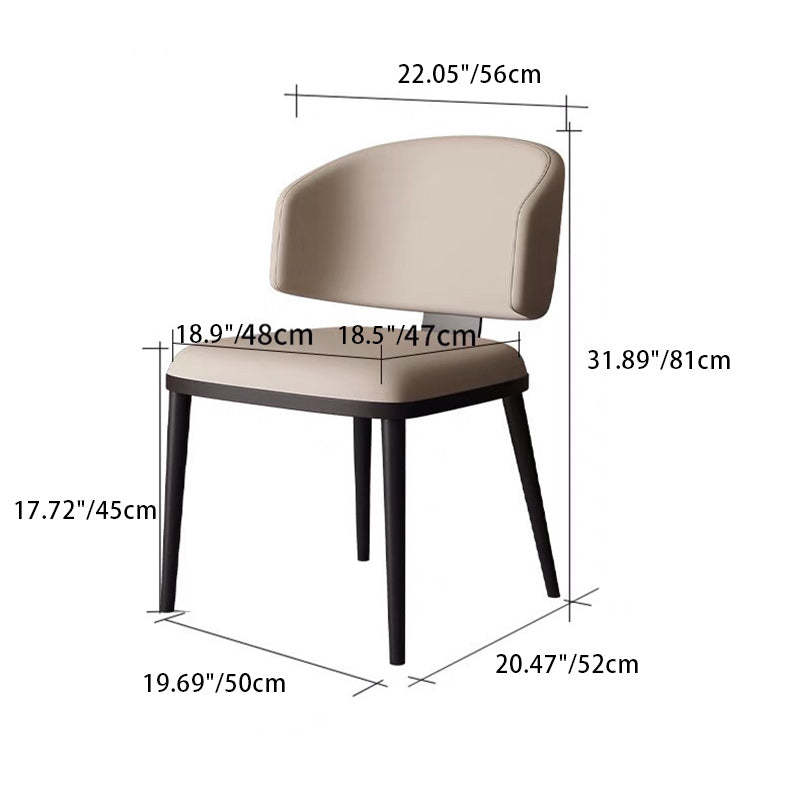 Nordic Square Leather Steel Chair