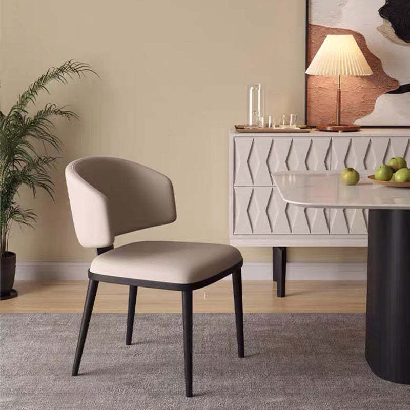 Nordic Square Leather Steel Chair