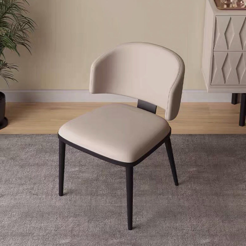 Nordic Square Leather Steel Chair