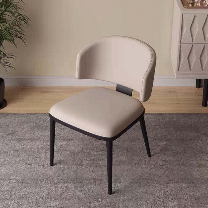 Nordic Square Leather Steel Chair