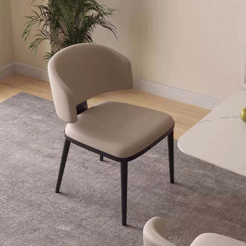 Nordic Square Leather Steel Chair