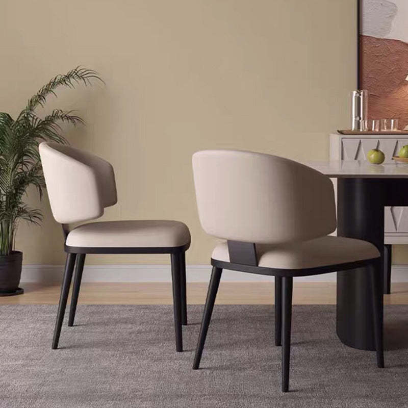 Nordic Square Leather Steel Chair